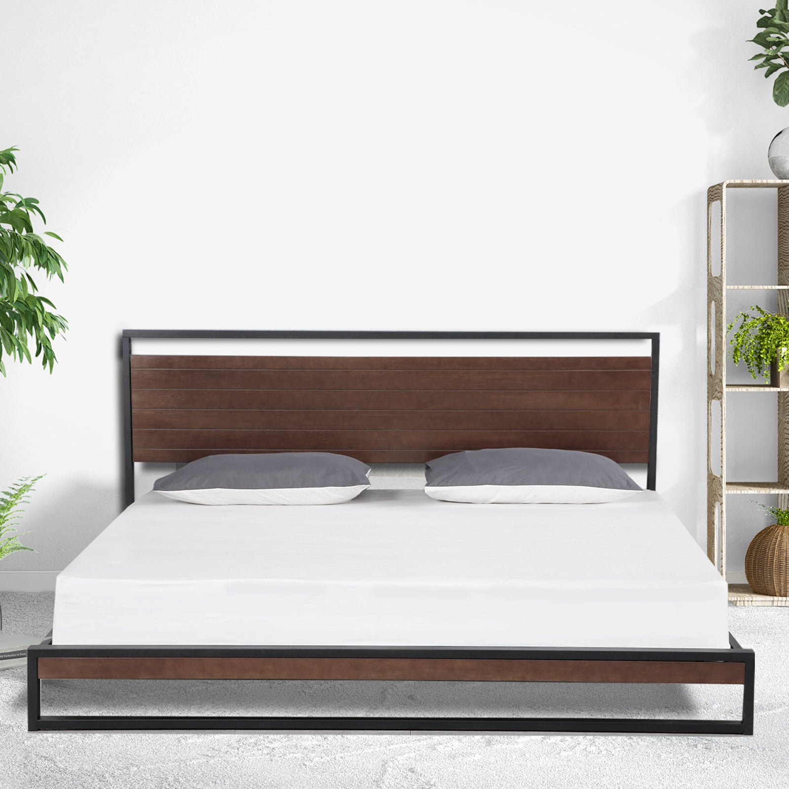 Milano Decor Azure Bed Frame with Headboard – Black - Single