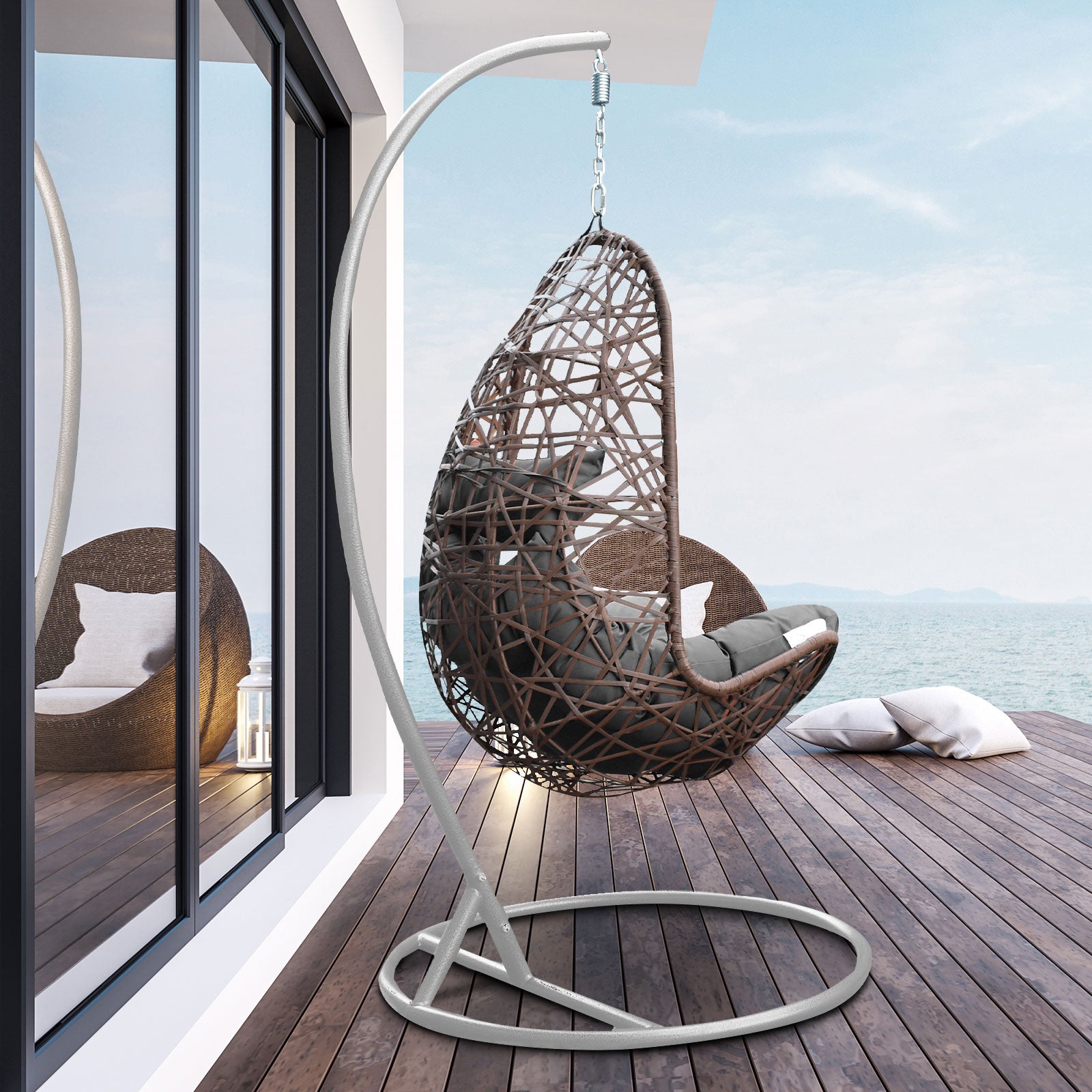 Arcadia Furniture Egg Chair - Oatmeal and Grey