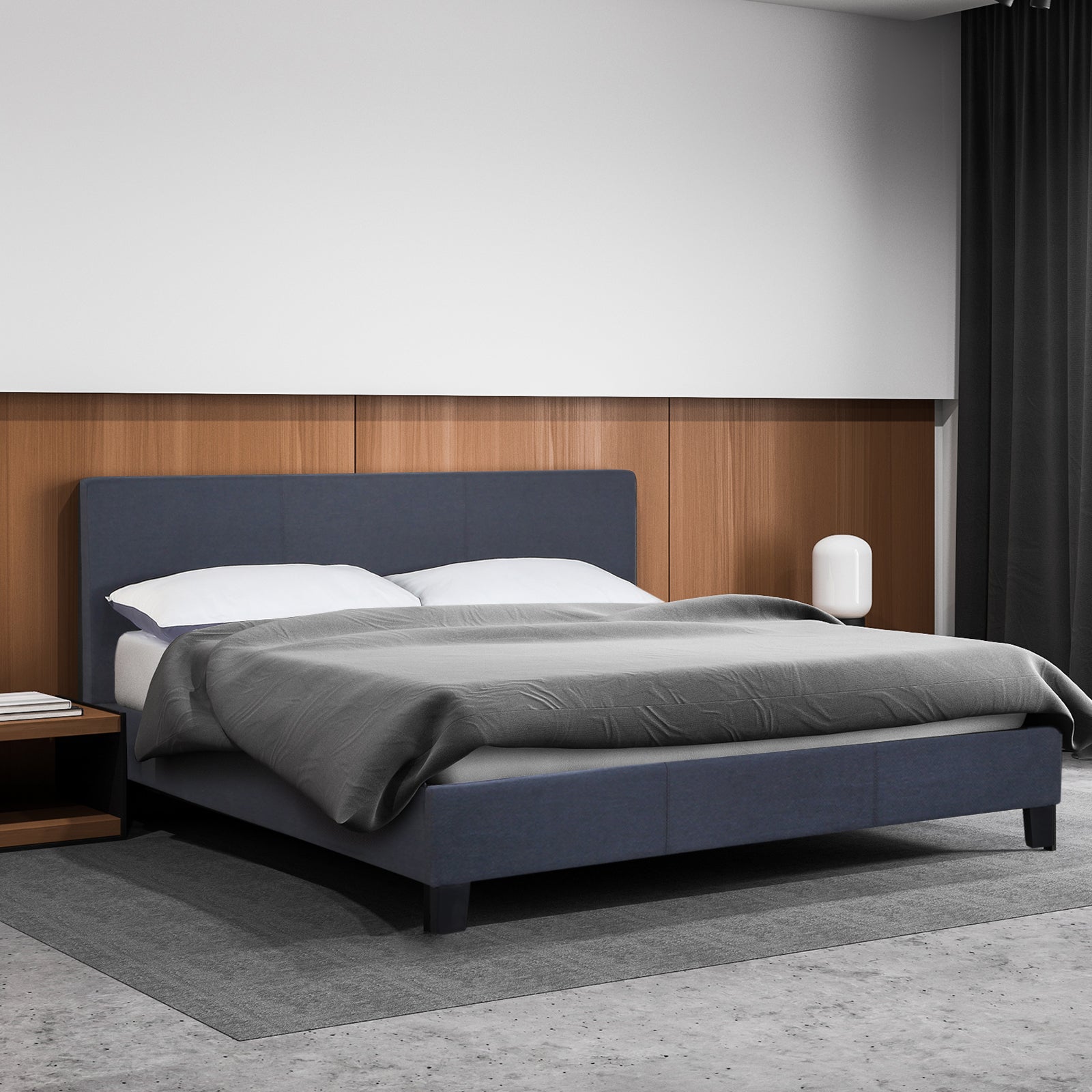 Milano Sienna Luxury Bed with Headboard (Model 2) - Charcoal No.35 - King