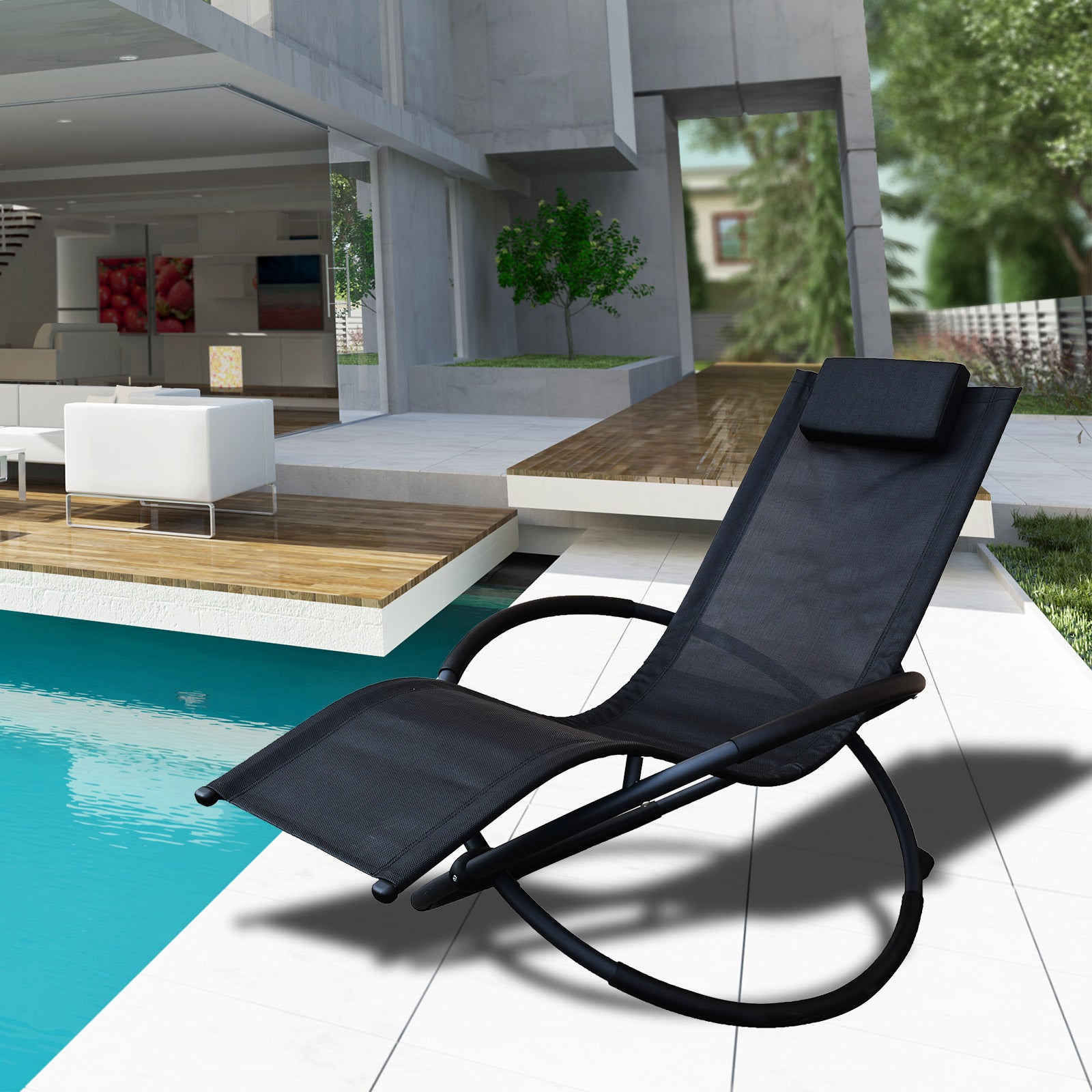 Arcadia Furniture Zero Gravity Rocking Chair  - Black