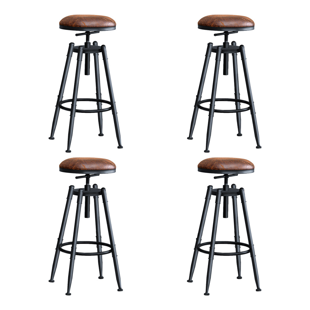 4x Levede Rustic Industrial Bar Stool Kitchen Stool Barstool Swivel Dining Chair