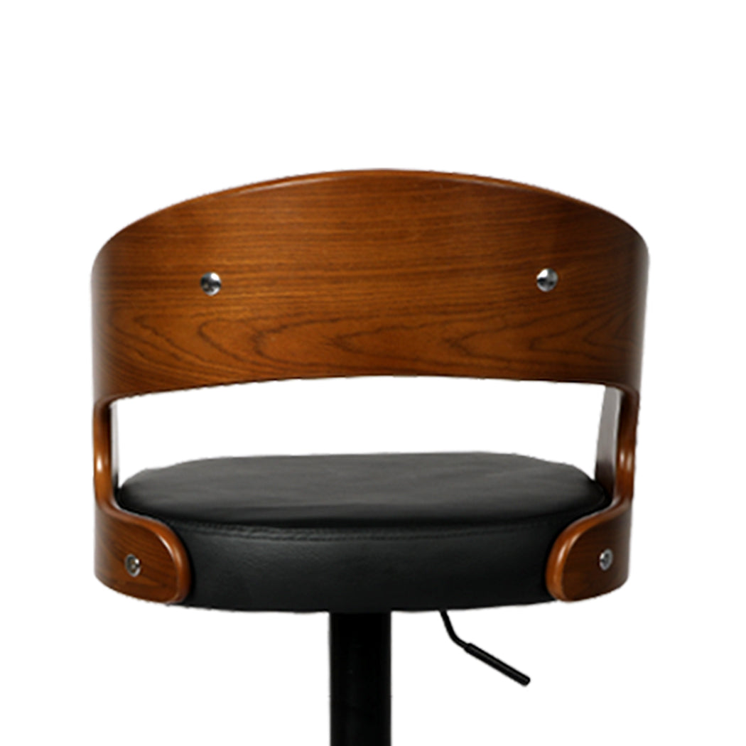 Levede 1x Bar Stools Kitchen Gas Lift Wooden Beech Stool Chair Swivel Barstools