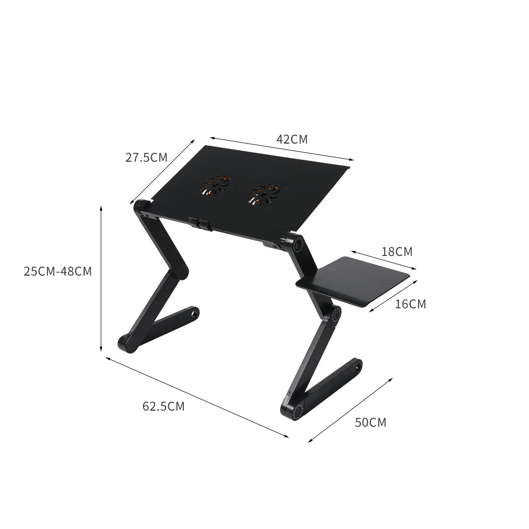 Foldable Laptop Desk Adjustable Sofa Table Tray Stand Mouse Pad Portable Cooling