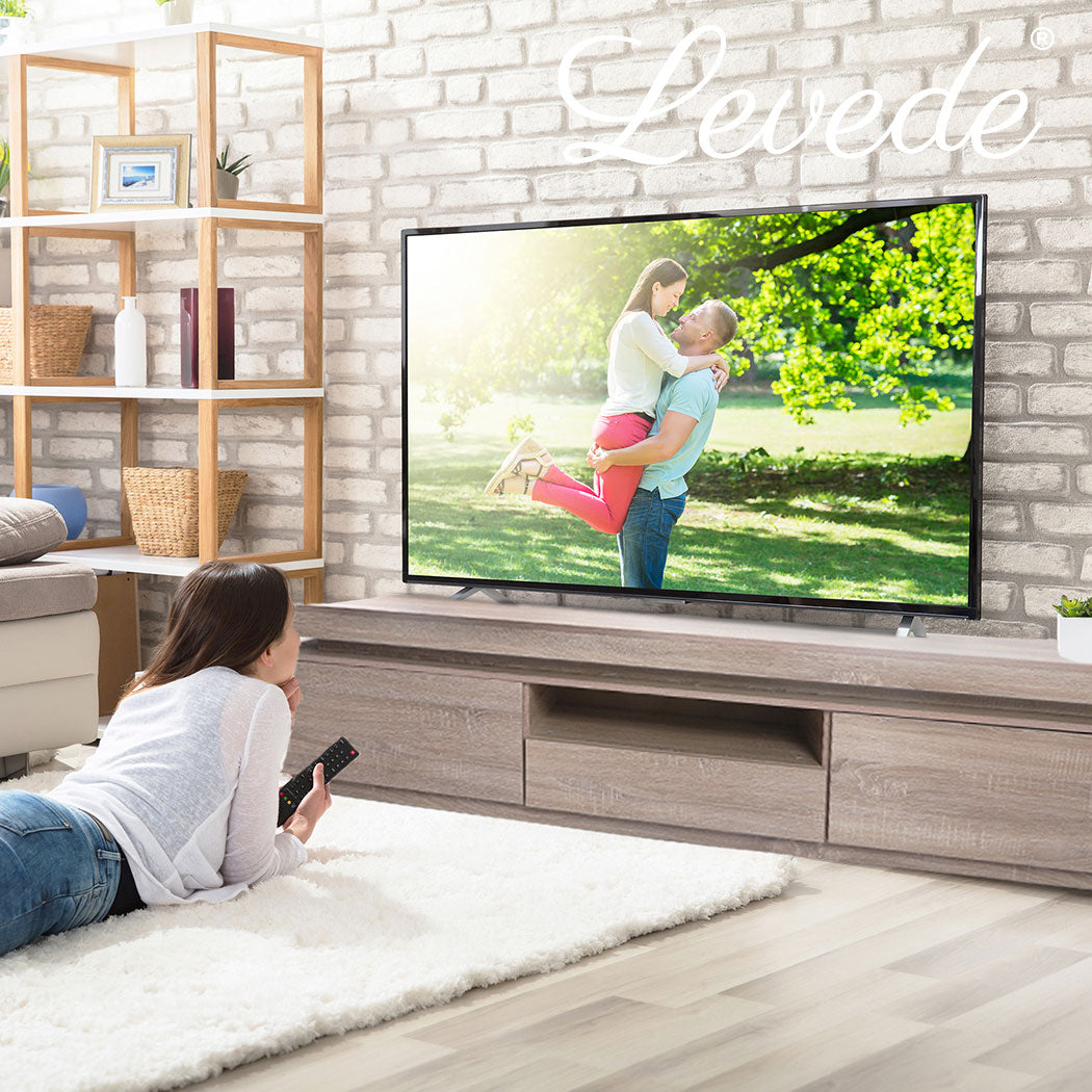 Levede TV Cabinet Entertainment Unit Stand RGB LED Furniture Wooden Shelf 180cm