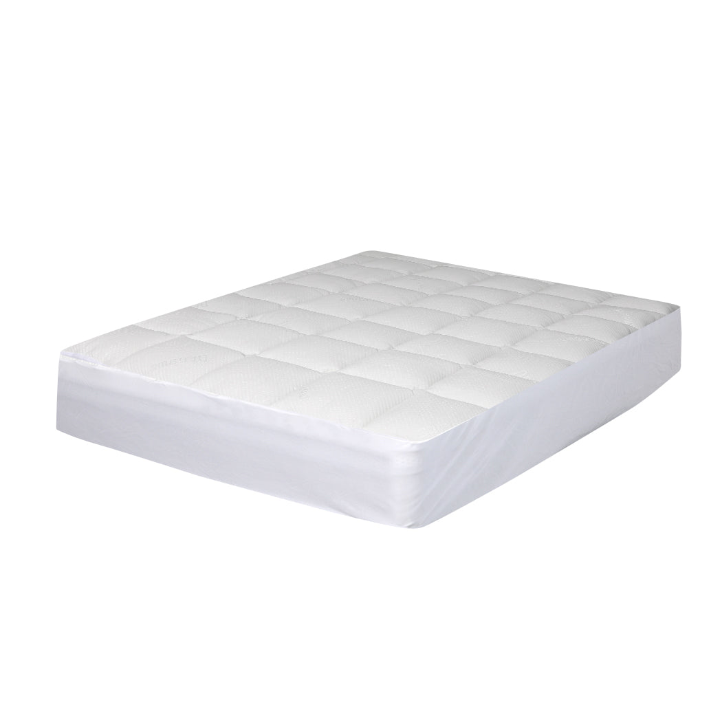Dreamz Mattress Protector Luxury Topper Bamboo Quilted Underlay Pad Single