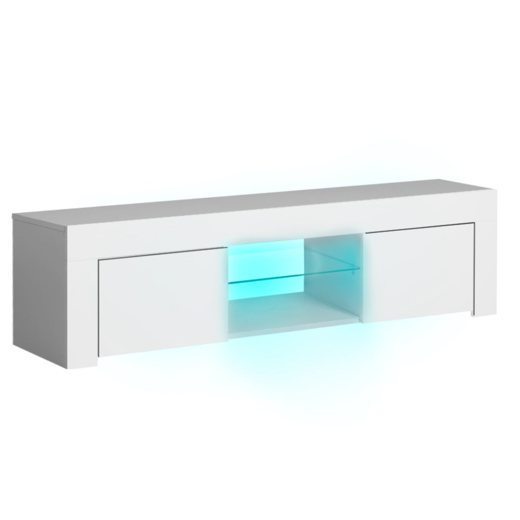 Levede TV Cabinet Entertainment Unit Stand RGB LED Furniture Wooden Shelf 130cm