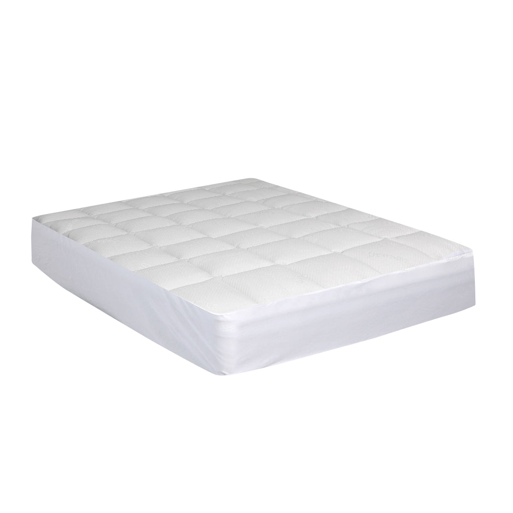 Dreamz Mattress Protector Luxury Topper Bamboo Quilted Underlay Pad Single