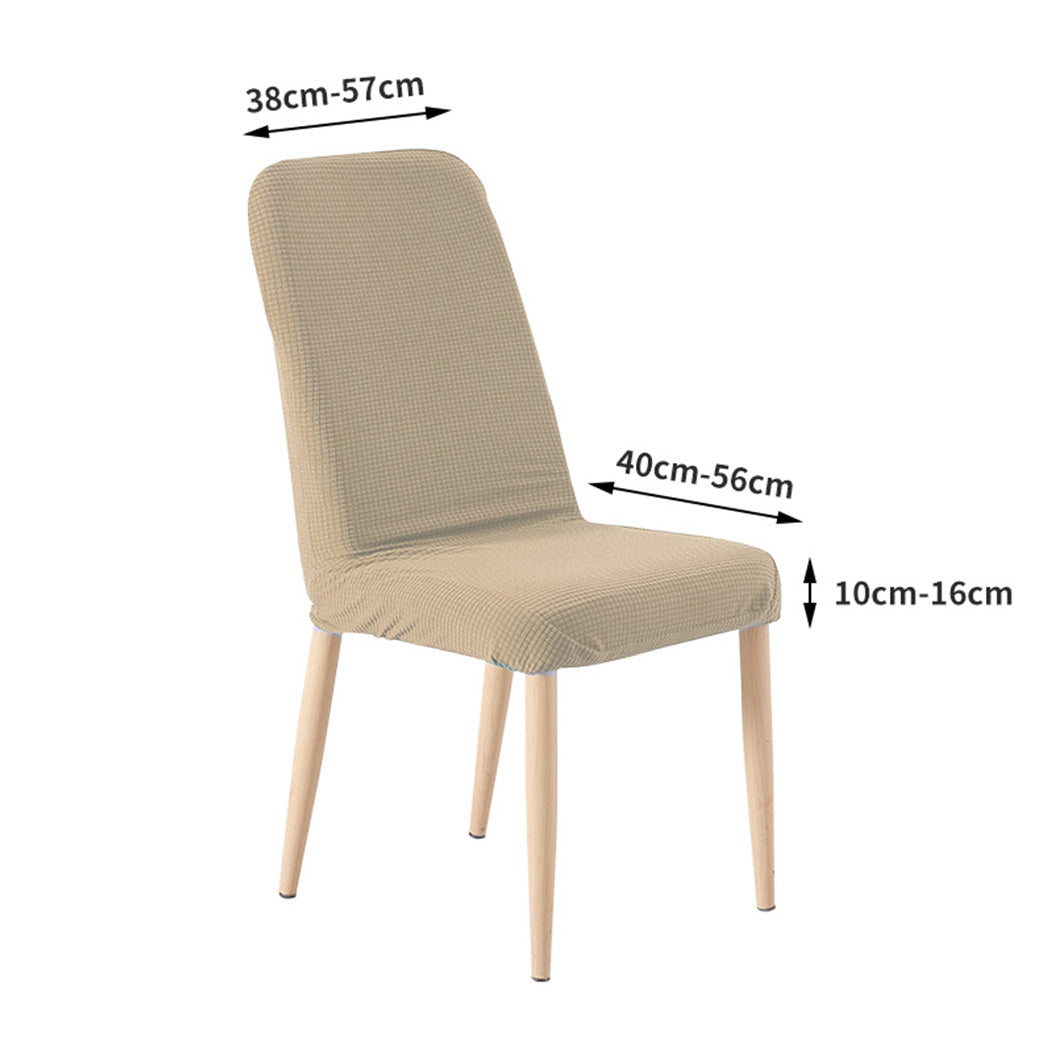 2x Dining Chair Covers Spandex Cover Removable Slipcover Banquet Party Khaki