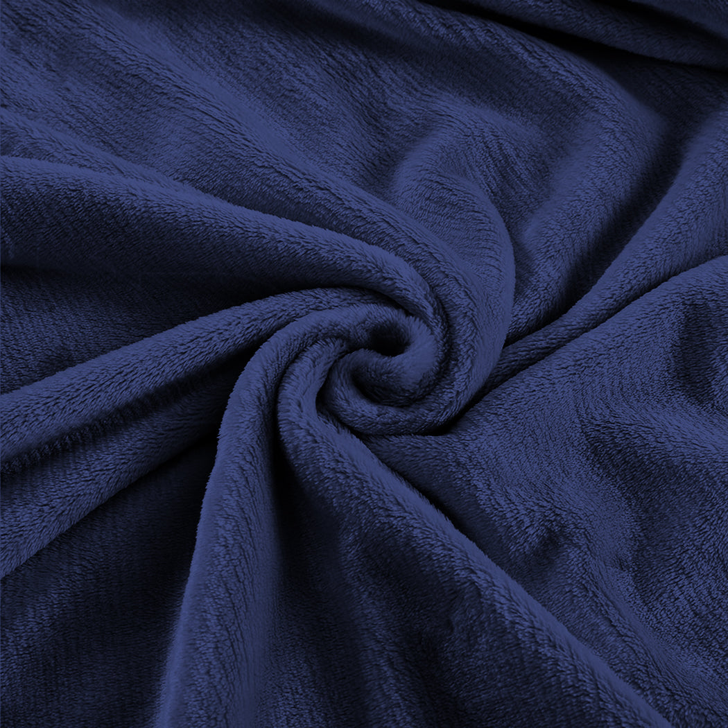 DreamZ 320GSM 220x240cm Ultra Soft Mink Blanket Warm Throw in Navy Colour