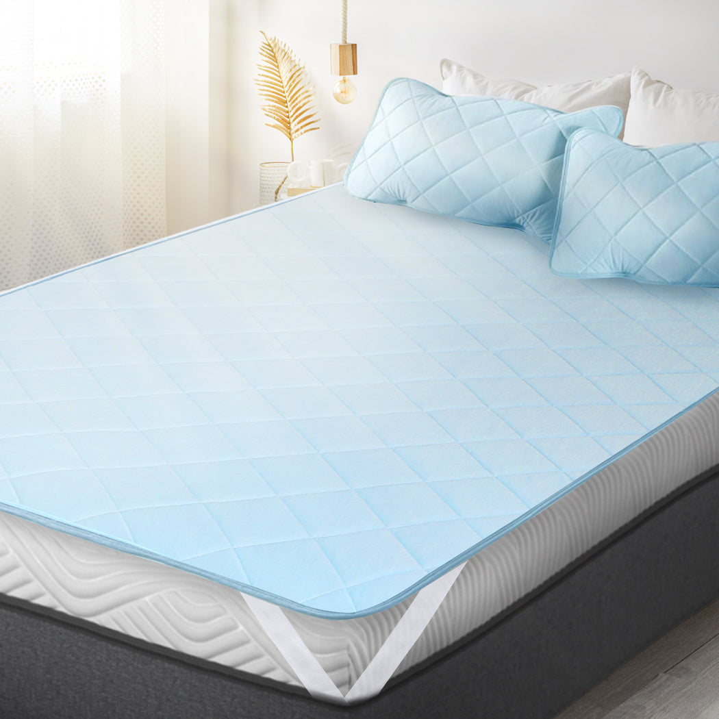 Dreamz Mattress Protector Cool Topper Set  Pillow Case Queen