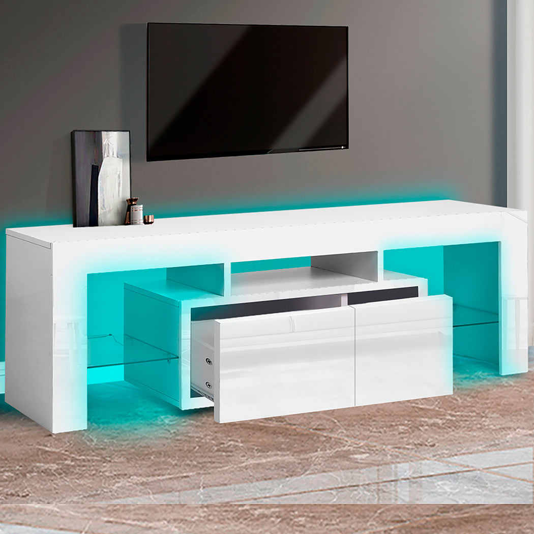 Levede TV Cabinet Entertainment Unit Stand RGB LED Furniture Wooden Shelf 190cm