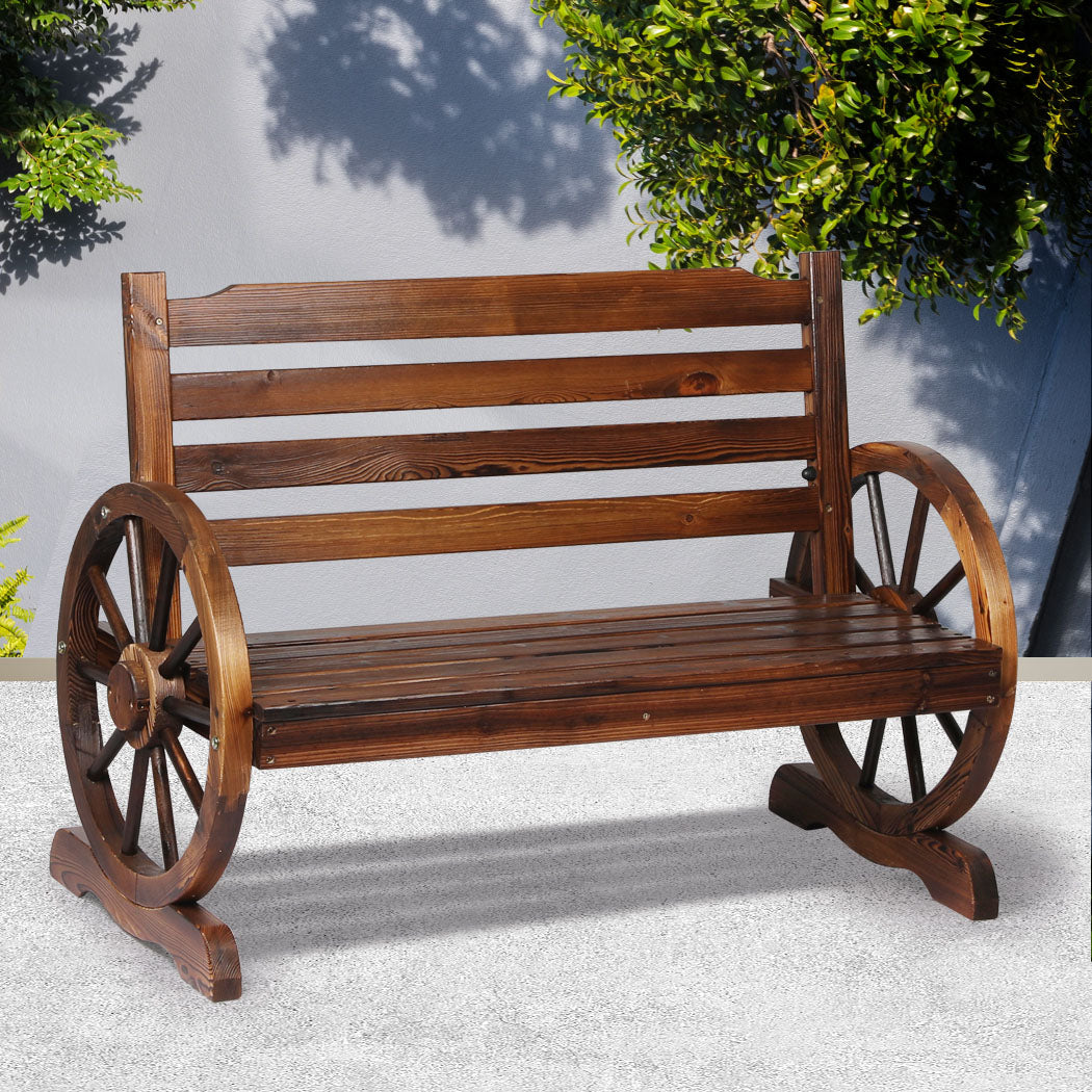 Levede Garden Bench Wooden Wagon Seat Outdoor Chair Lounge Patio Furniture