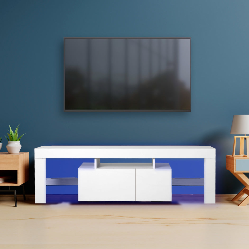 Levede TV Cabinet Entertainment Unit Stand RGB LED Furniture Wooden Shelf 160cm
