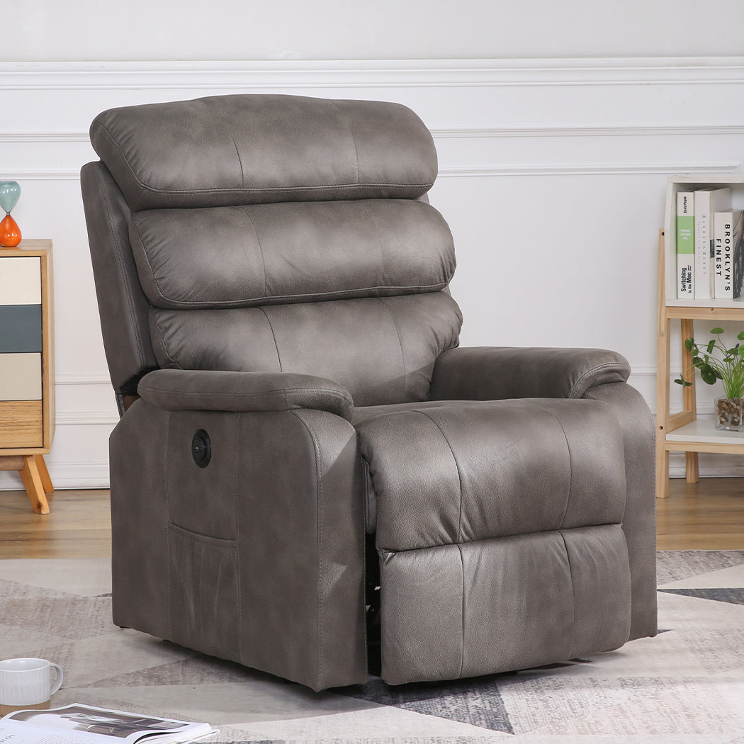 Levede Recliner Chair Electric Lift Chair Armchair Lounge Sofa Grey USB Charge
