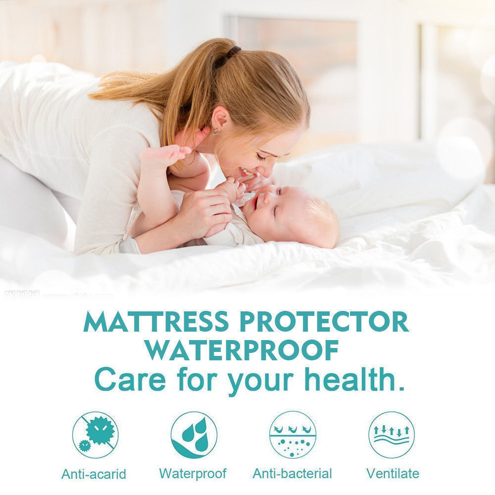 DreamZ Fitted Waterproof Mattress Protector with Bamboo Fibre Cover King Single